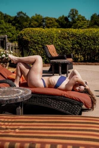 Sporty poolside empowerment photoshoot