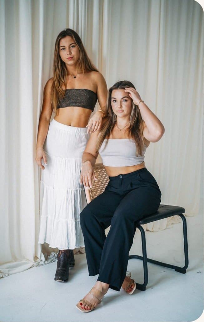 Danielle Kusenberger and Sierra Ashe in the retreat studio